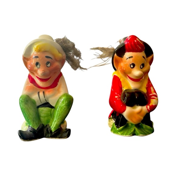 Vintage Elves or Pixie Porcelain Salt & Pepper Shakers – Made in Japan, 1950s - Picture 1 of 7